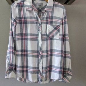 Rails Hunter plaid long sleeve button up flannel shirt size XS